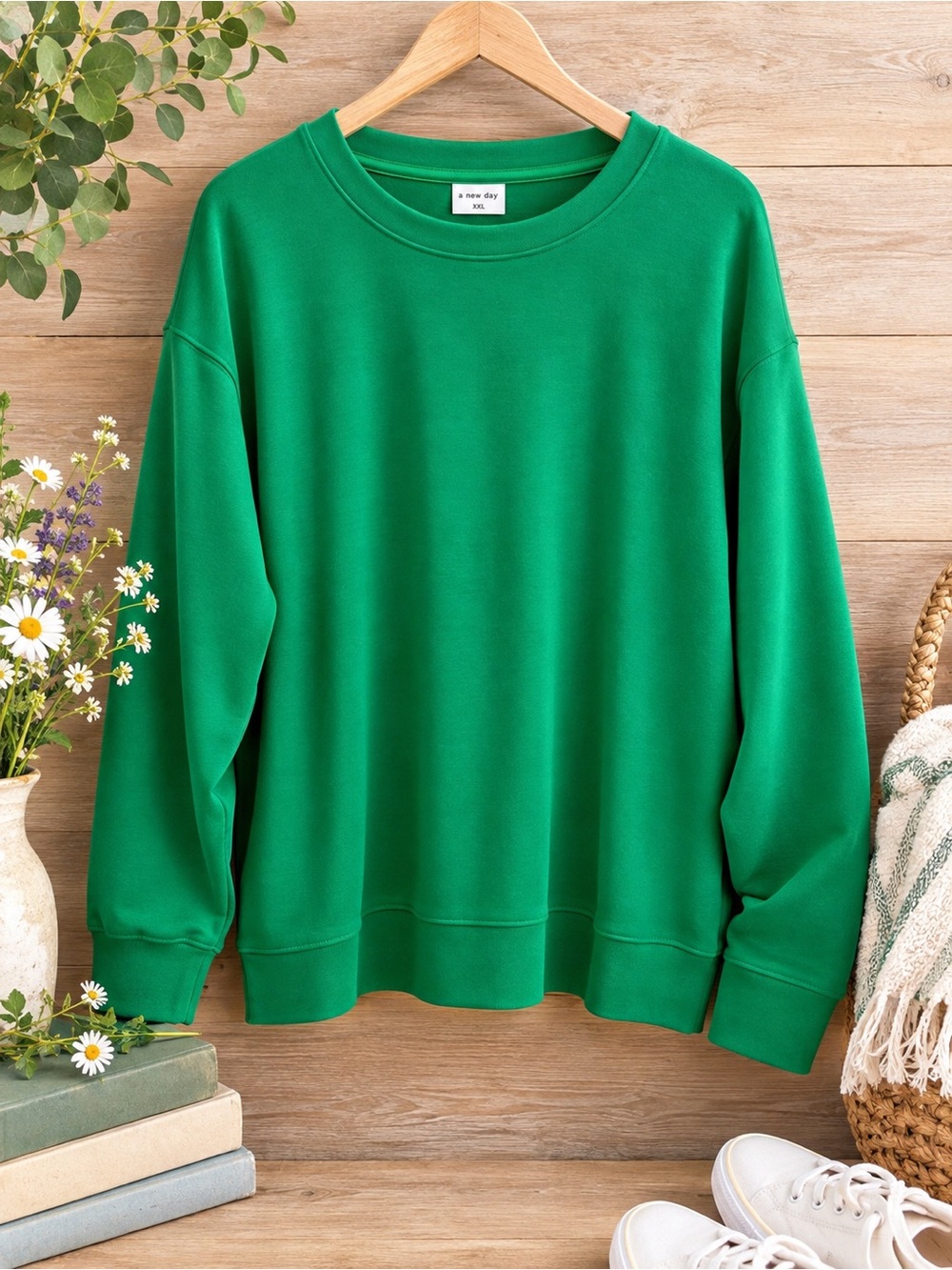 ✨ a new day Bright Green Crewneck Bounce Sweatshirt XXL